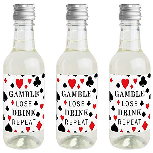 Étiquettes bouteille vin Las Vegas Big Dot of Happiness x16