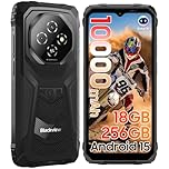 Blackview Fort1 Móvel inquebrável Android 15, 256GB+18GB (TF 2TB) Móvel à prova de choque, 10000mAh Bateria - 6,56" HD+ Telefone móvel, Câmera AI, Face ID/Dual SIM/NFC/OTG/390g/Gemini AI Móvel