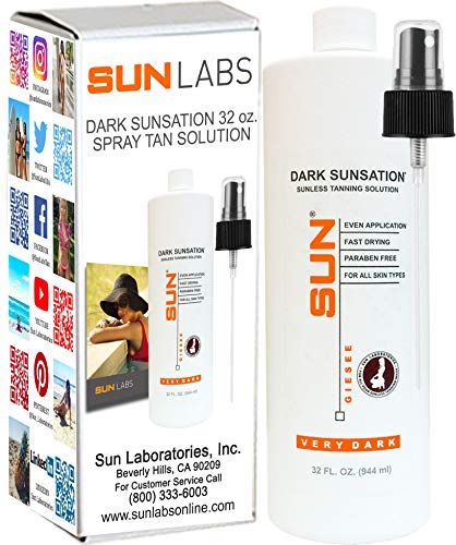 Miniatura 2 de Aerógrafo Spray Tan Solution Dark Sunsation Very Dark Self Tanner 32 oz  Autobronceador  Uso con aerógrafo natural sin sol HPLV, bronceado cuerpo y