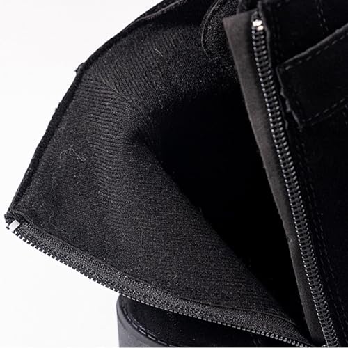 Women's Combat Ankle Boots Chunky Heel Lace up Fashion Heeled Booties Round Toe Side Zipper Motorcycle Boots 6