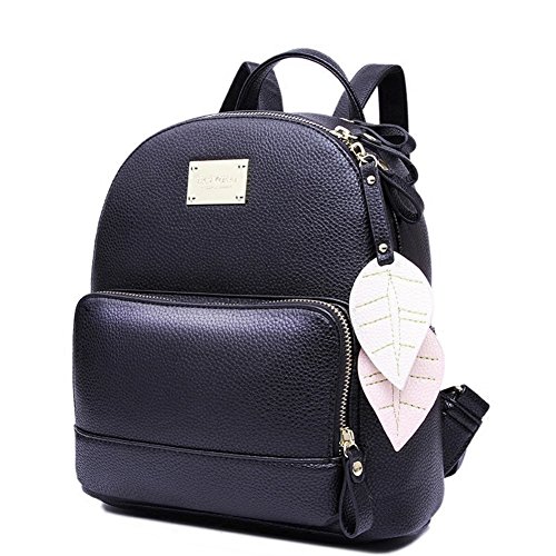Sacs à dos de couleur unie noir au design épuré et compartimenté