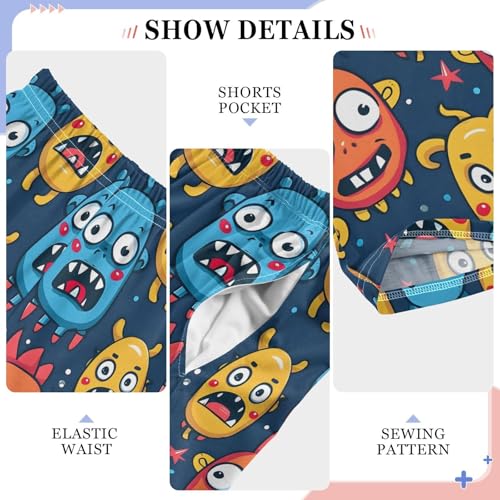 ALAZA Monster Doodle Cartoon Illustration Pattern Design Pajamas Bottoms with Pockets Comfy Pjs Sleepwear Elastic Waistband Pajamas Pants Lounge Pants for 6-14 Years4