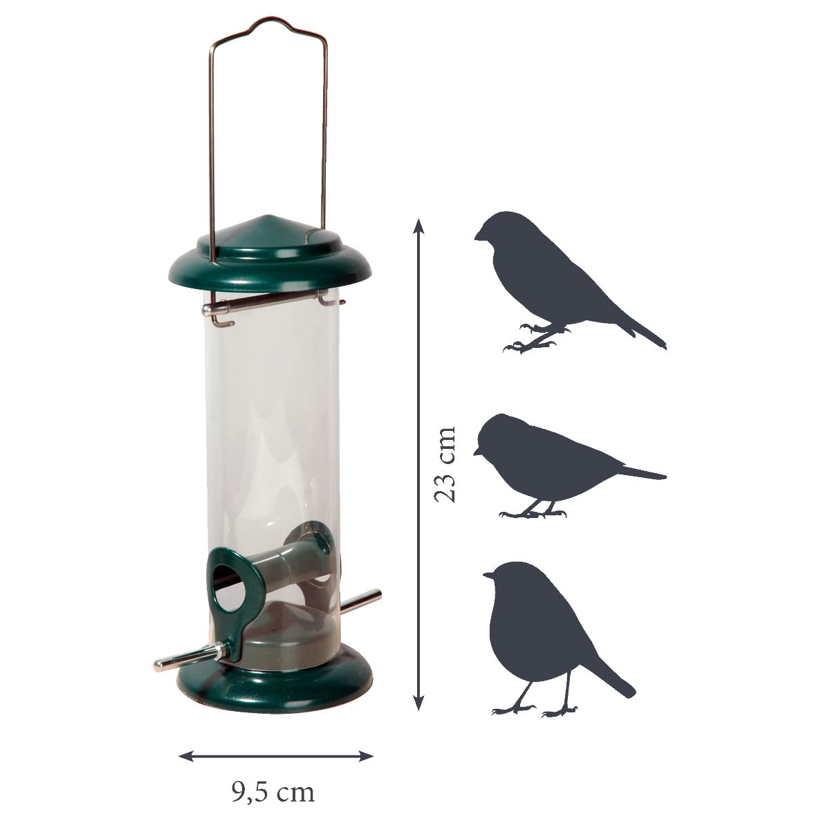 Kleine Vogelfutterspender Aus Metall, Hausförmig Mit Fenster – Für Garten & Terrasse, Hängend, Ideal Für Kleine Vögel Wie Spatzen