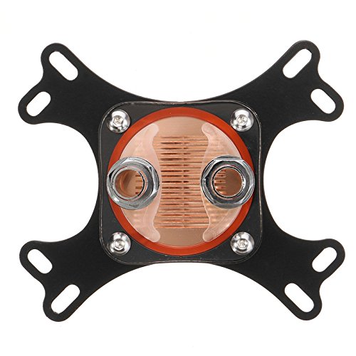 Ochoos 50mm Copper Base CPU Water Cooling Block Waterblock with 2 Pagodas for AM4