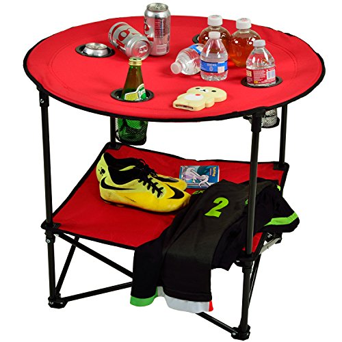 Image of Picnic at Ascot 548-R Canvas Travel Folding Table, Red