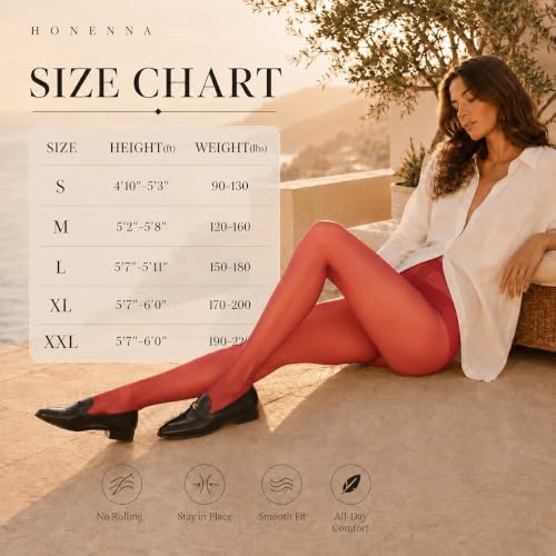 Image of HONENNA Sheer Tights for Women 2 Pairs Ultra Thin Reinforced T Crotch Control Top Pantyhose Stockings