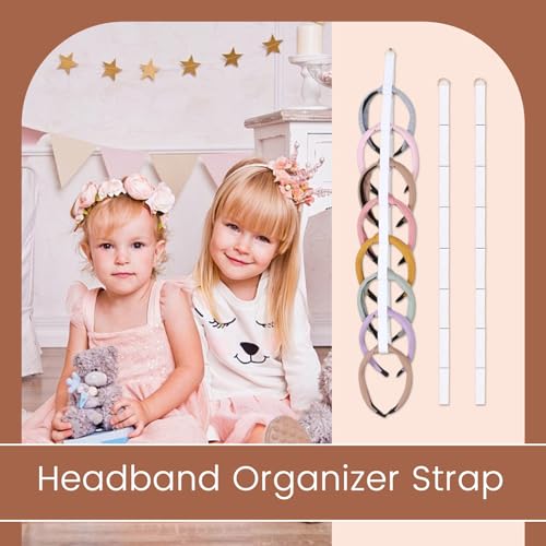 Floruvia 3er Set Haarband Halter Organizer für Mädchen,Hängender Haarband Aufbewahrung, Weißes Haarreifen Display Organizer für Schlafzimmer&College Dorm Dekor