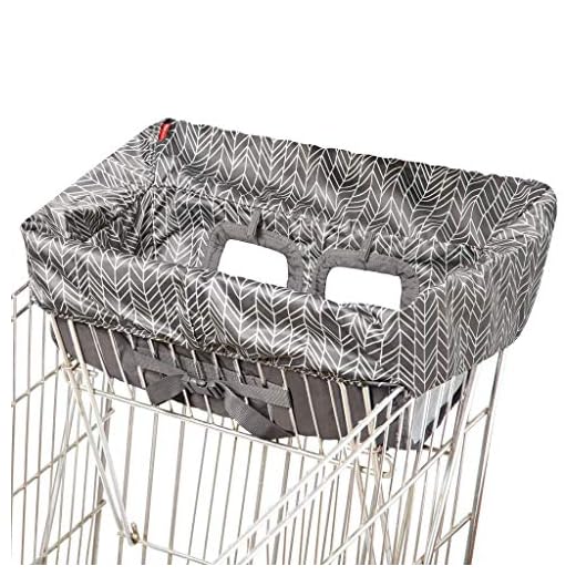Skip Hop Baby Shopping Cart & High Chair Cover: Machine Washable Cart Liner with Padded Seat, Grey Feather