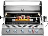 Napoleon Built-In 700 Series 38-inch Natural Gas Grill Head with Infrared Rear Burner - BIG38RBNSS-1-5 Main Burners, Infrared Rear Burner, Stainless Steel, Included Rotisserie Kit