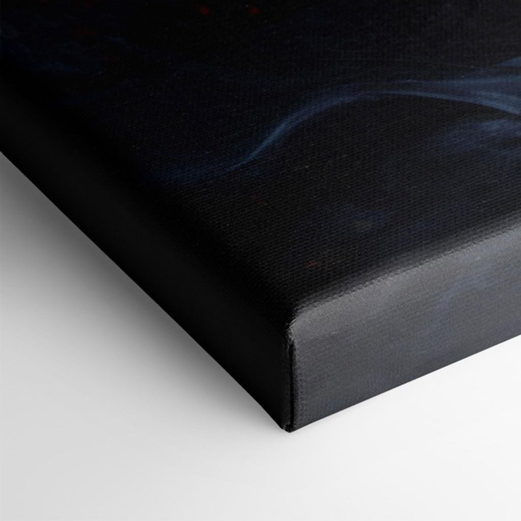 Canvas for Living Room. Harmonious Hues and Dynamic Energy - A Vibrant Fusion of Red, Blue, Gold, and White in Abstract Art, 27 x 18 inch Canvas Wall Art - Modern Home Decor