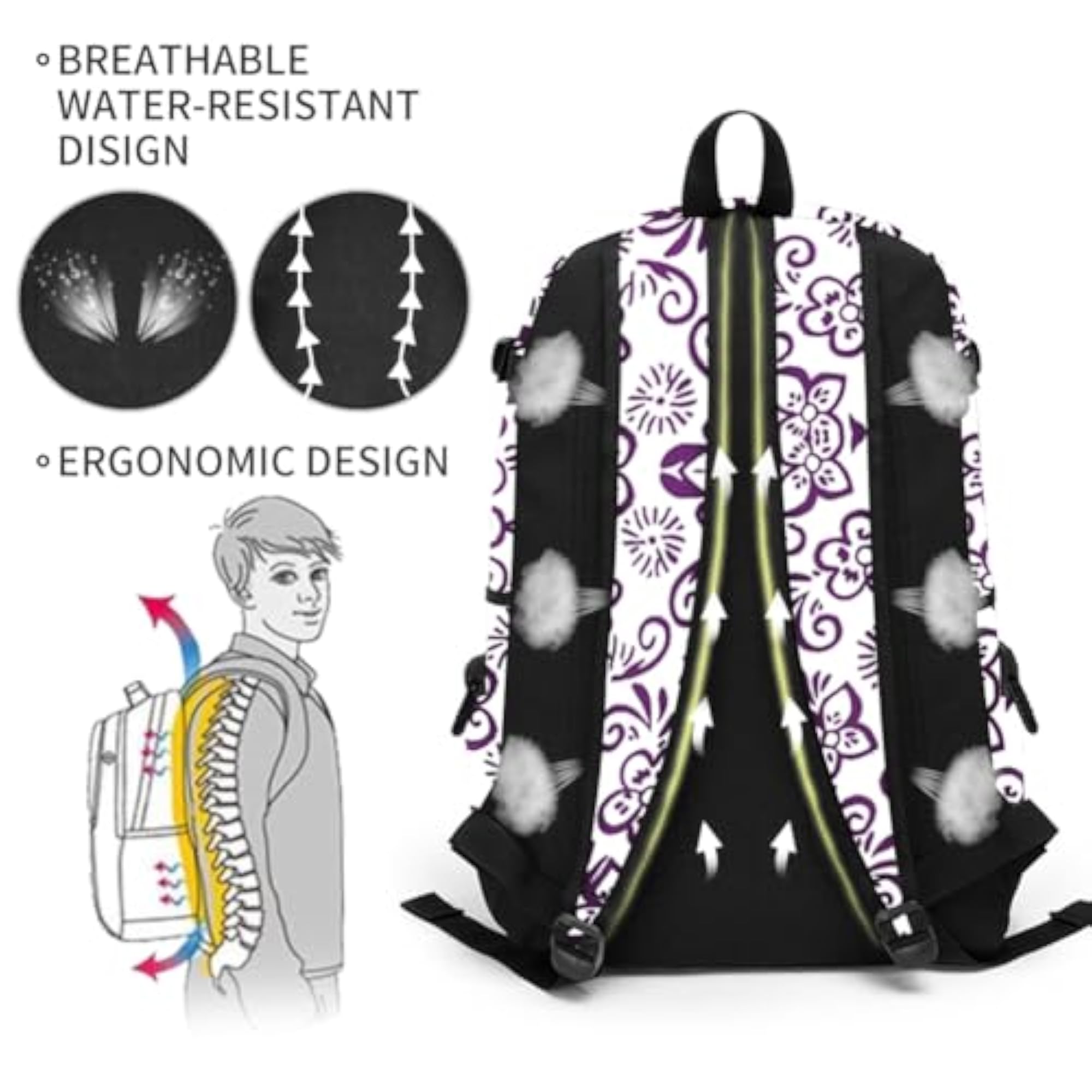 Lightweight School Backpack Travel Bag for Men & Women