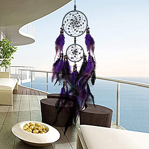 Atrapasueños morado bohemio de pared como regalo original para comunión 5