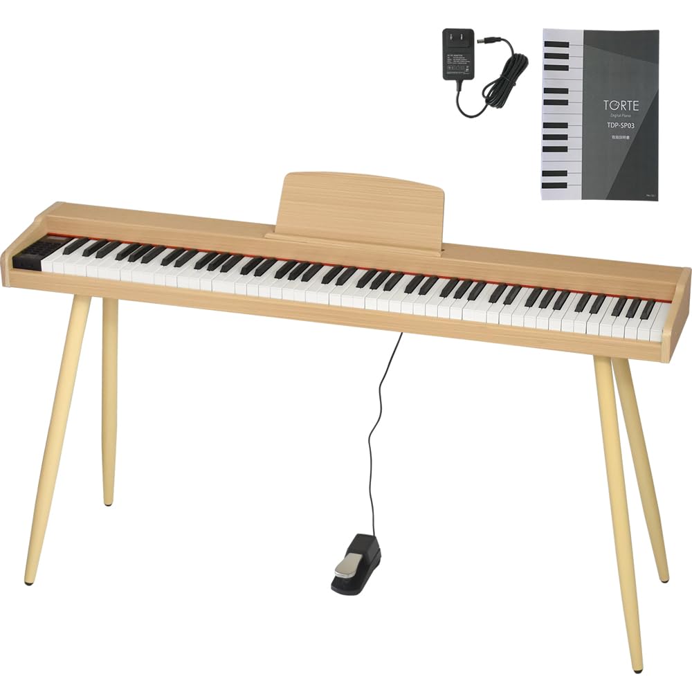 Amazon | TORTE トルテ 電子ピアノ 88鍵盤 セミウェイトキー フル 