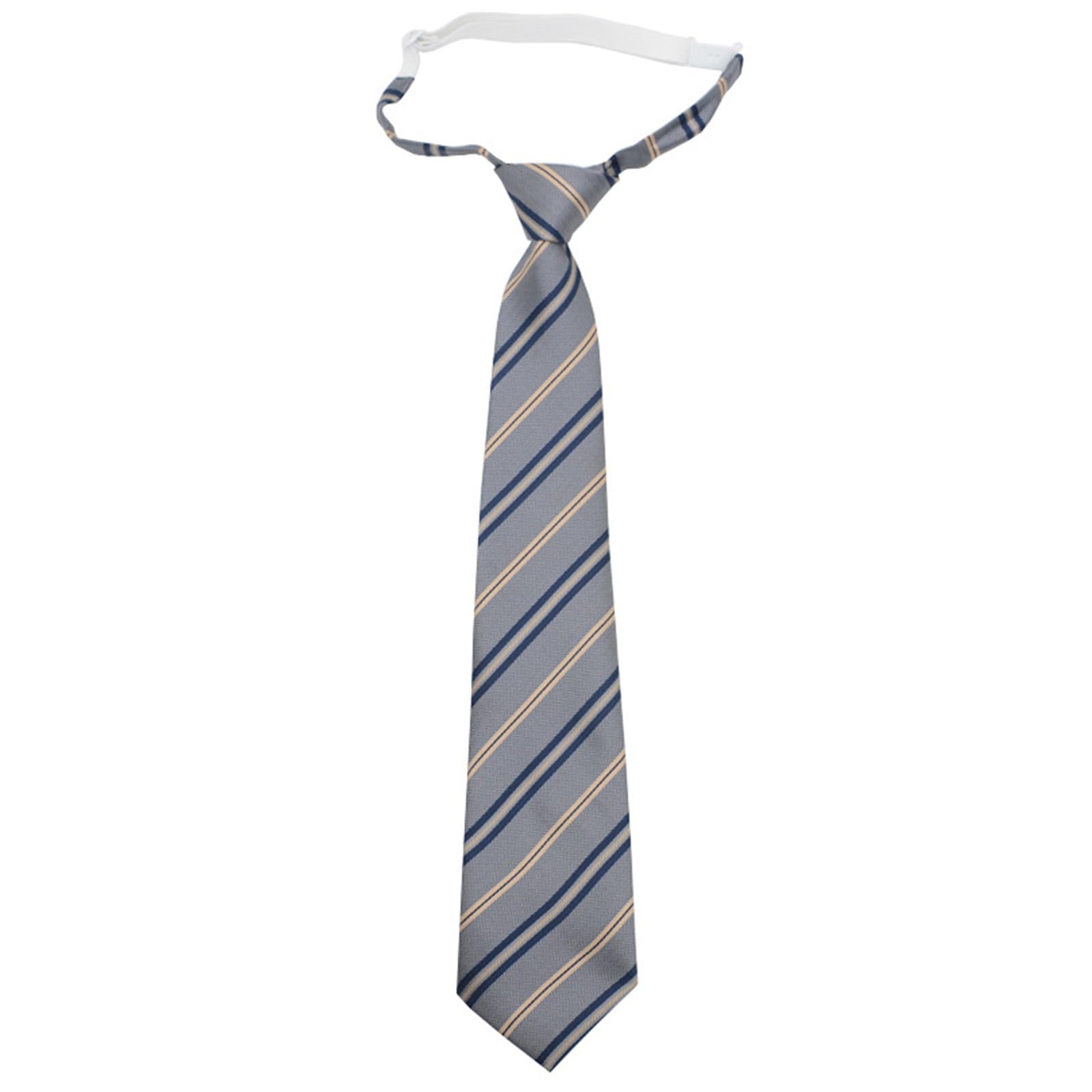 Navna Polyester Silk Pre-Tied Neck Tie Japanese JK Girl Gray Striped Necktie Korean School Student Uniform Bowtie Bowknot