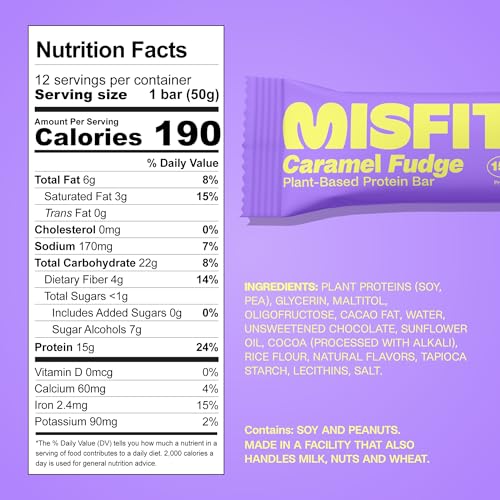 Misfits barras veganas cookie butter y caramel fudge 24 un miniatura 3