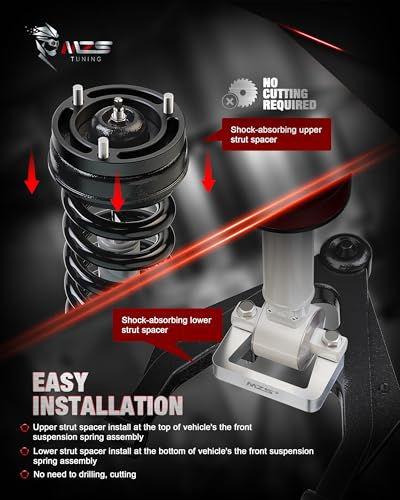Image of MZS 3 Inch Front Leveling Kit for Silverado Sierra Tahoe Yukon 2007-2026 | 3 inch Front Level Kit Fit 2007-2013 Avalanche 1500 2WD 4WD, Aluminum Lift Kit Raise the Truck 3in, Maintain the Factory Ride
