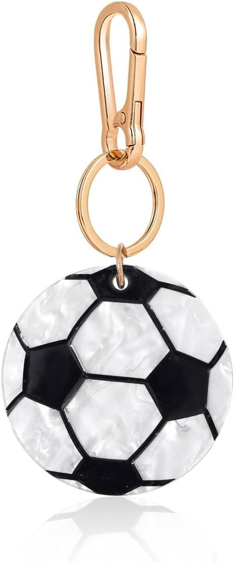 Black 8 Ball Baseball Football Soccer Keychain Bag Charm for Backpack Purse Gift for Baseball Lovers