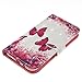 Voanice for Galaxy J7 V Case Case Walle, Luxury PU Leather Card Slots Kickstand Flip Cover Protective&Stylus-Pink Butterfly