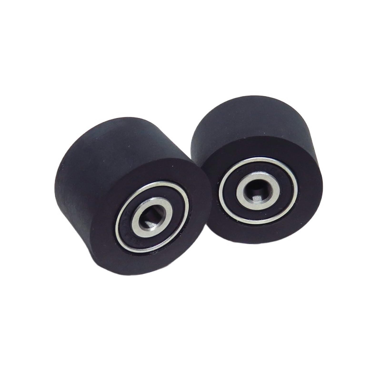 NOBIRTBSA 4-Pack 5/6/7/8/10mm Hole Diameter 30mm Diameter 20mm Length Double Bearing Polyurethane Coated Roller Silent PU Flat Guide Pulley(Size 10x30x20mm)