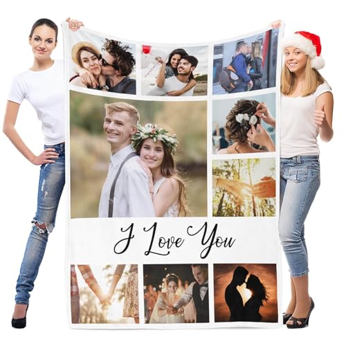 Image of inkArts Custom Blanket with Photo, Personalized Blanket, Customized Photo Blankets, Customizable Picture Blankets, Personalized Anniversary Photo Gifts for Women Men Her Him Girlfriend Boyfriend