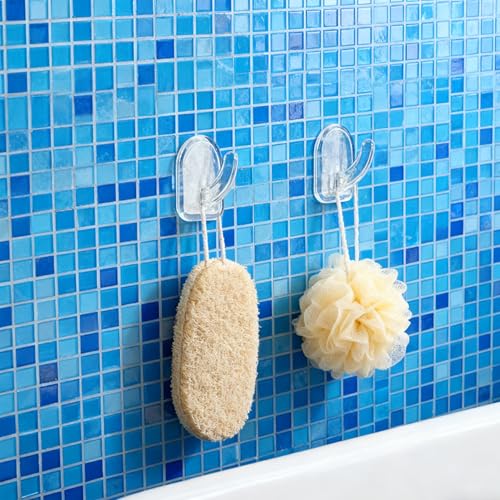 20 Stück haken selbstklebend,klein klebehaken transparent,stark selbstklebende haken zum kleben,Handtuchhalter wandhaken Ohne Bohren,transparente Handtuchhaken Kleiderhaken,für Küche/Badezimmer/Büro