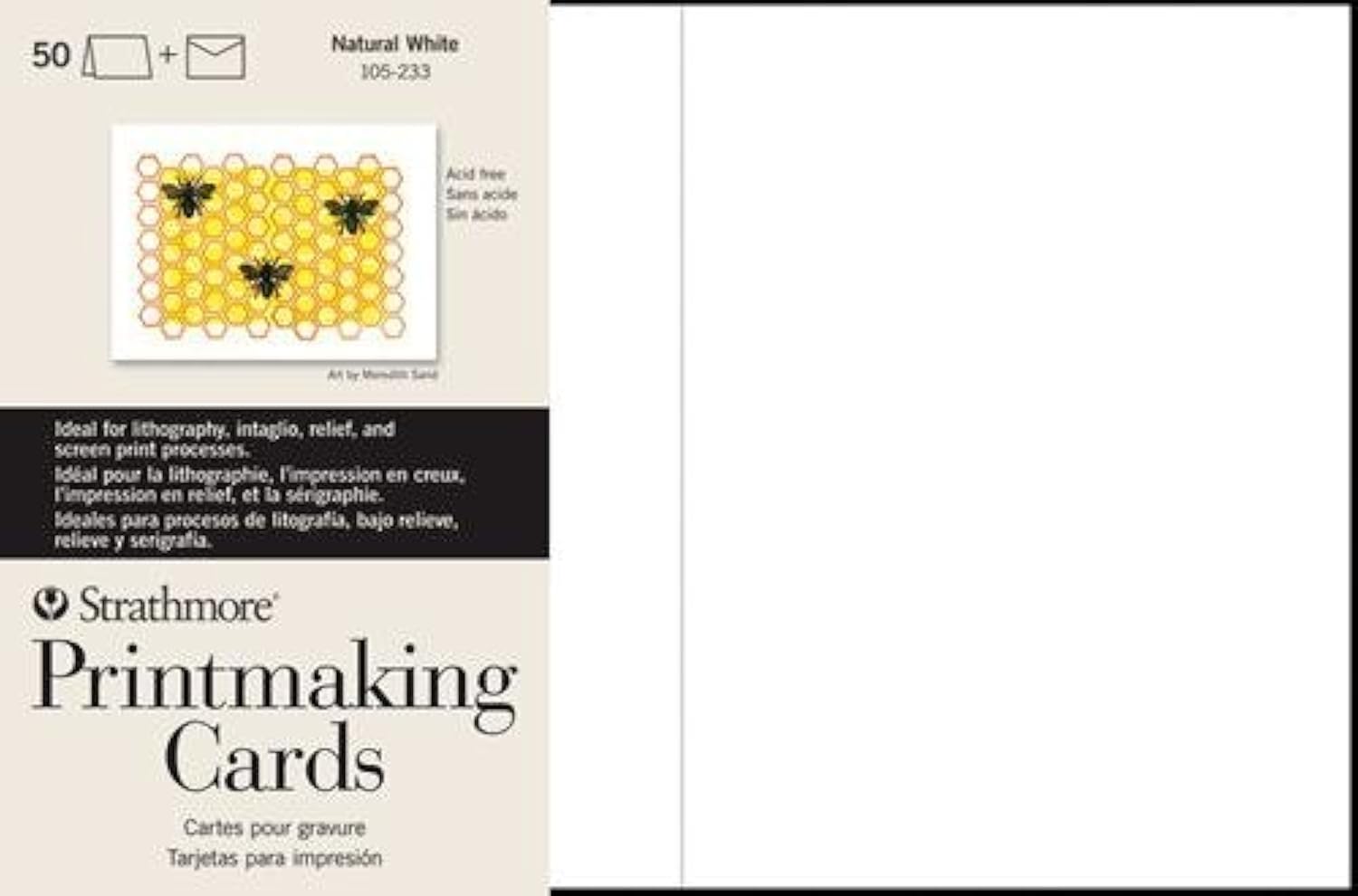 Strathmore White Str-105-633 Printmaking Cards Full With Envelope (100 Pack), 5X6.88 In