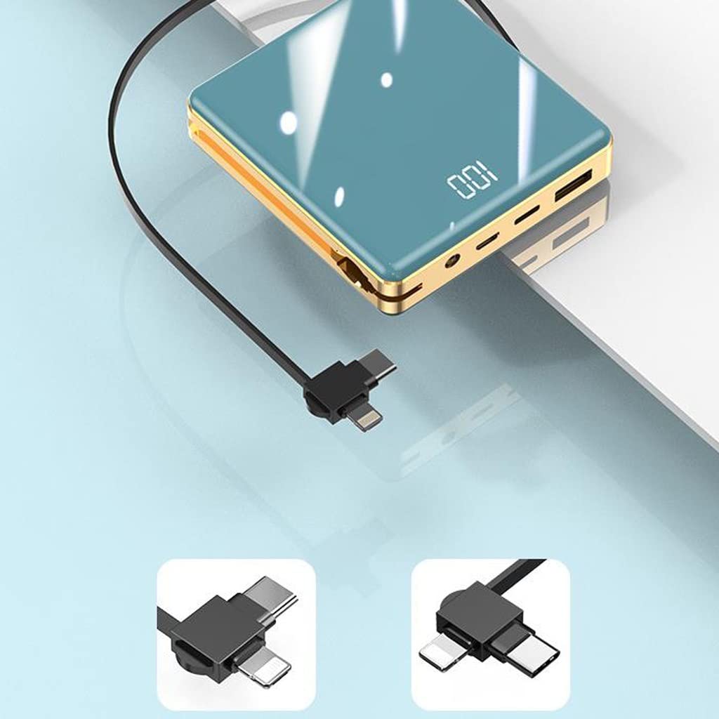 JJJ Kreatywny mini powerbank 3 w 1 z własnym kablem 20 000 mAh ładowarka przenośna do szybkiego ładowania (kolor: szary, rozmiar: 10 000 mAh)