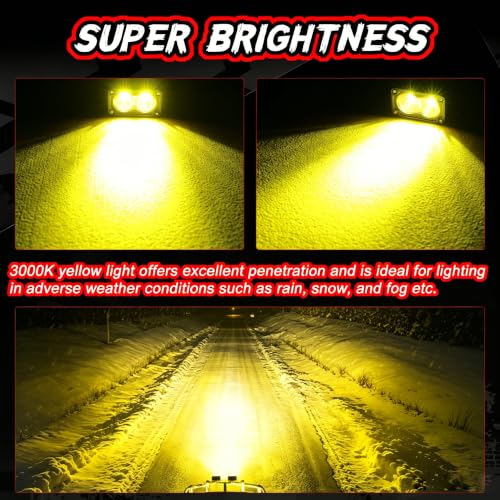 Image of LED Pods Yellow 3 Inch Driving Pod Light Offroad Lighting