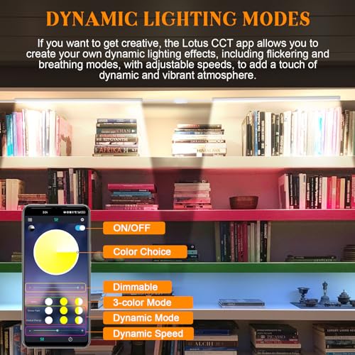 Lixada Under Cabinet Kitchen Lights 30CM Dimmable Cupboard Closet Strip Lights Remote Control APP Control LED Wardrobe Light for Indoor Kitchen Shelf Counter Corridor Stair(4 Packs) - Image 4