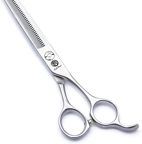 Miniatura 4 de Tijeras plateadas de aseo para mascotas de estilo europeo de 6.5 pulgadas, tijeras de adelgazamiento de perros, herramientas de aseo para cachorros