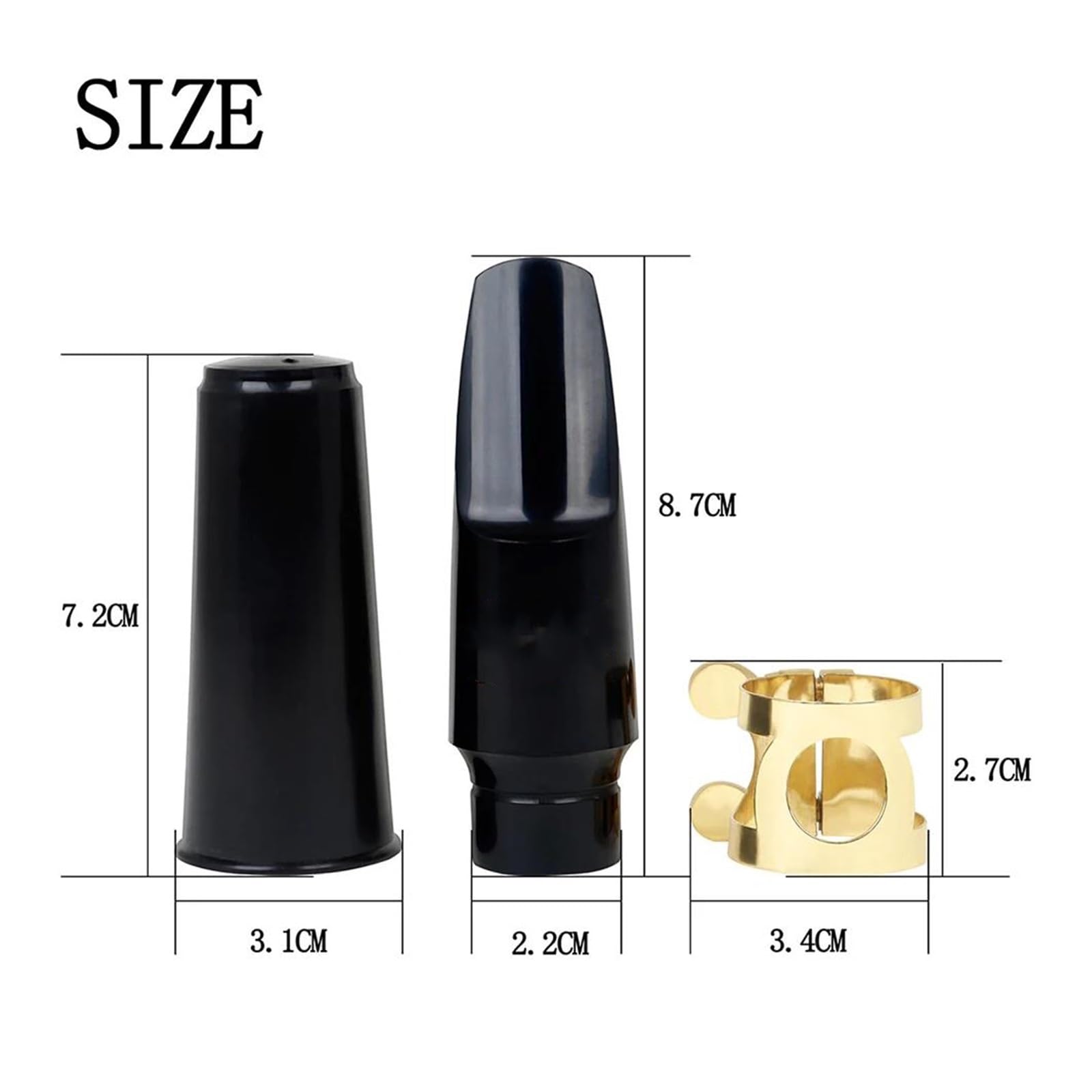 Instruments Accessoires pour saxophones Clip Pour Embout De Saxophone Alto, 3 Pièces, Avec Boîte Transparente, Accessoires Pour Instruments À Vent