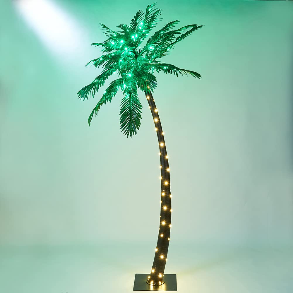 Buy [2023 Upgraded] Lighted Palm Tree 7FT 96+56 LED Artificial Palm