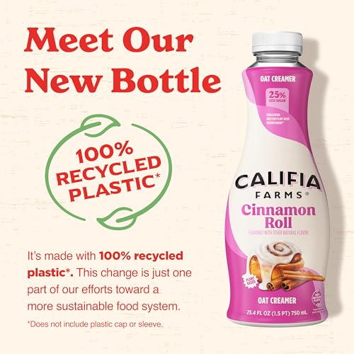 Califia Farms 0813636023035 Cinnamon Roll Oat Milk Coffee Creamer, 25.4 Oz, Dairy Free thumb #7