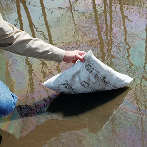 Image of PIG Sheen Clean Oil-Only Absorbent Pillow | Absorbs Oil-Based Liquids |1 Gal Absorbency | 17 inch L x 16 inch W x 1 inch H | 10 Pillows | SKM602