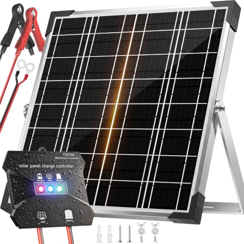 Voltset Solar Panel Kit 20W 12V, Waterproof Solar Battery Charger for Car