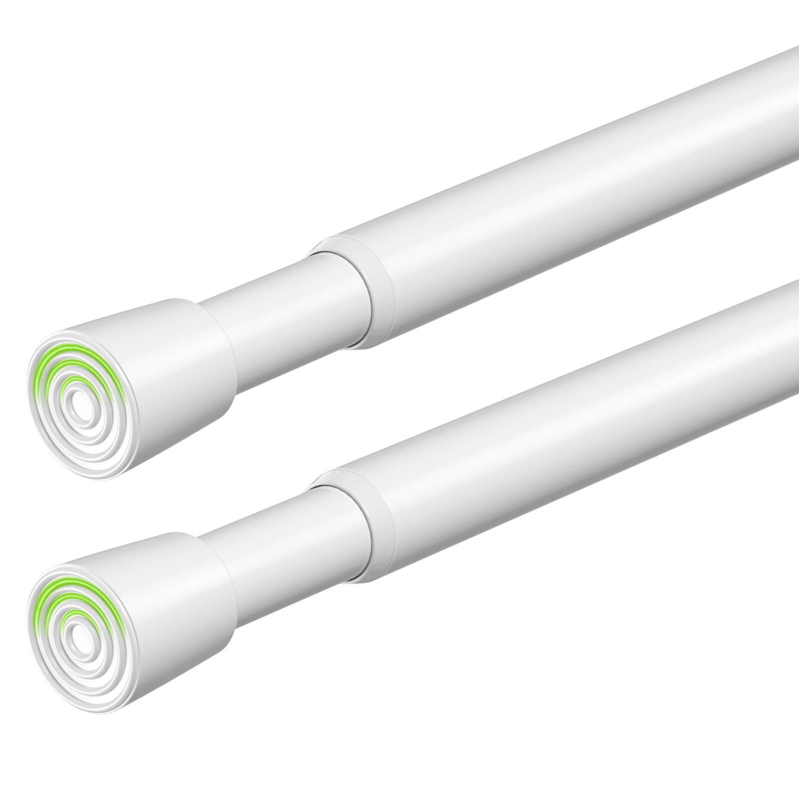Photo 1 of 2 Pack Spring Tension Curtain Rods 26-39 Inches Adjustable White No Drill Spring Loaded Curtain Rod Small Short Tension Rod Expandable Tension Rod for Windows,Kitchen,Doorway,Closet,Cupboard