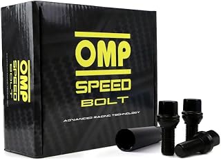 OMP SPEED Set Offsetschrauben für PKD DIN 10.9 Felgen, verstellbare Schrauben M12X1.50 SCHLÜSSEL 17/19 L: 33, schwarze Farbe