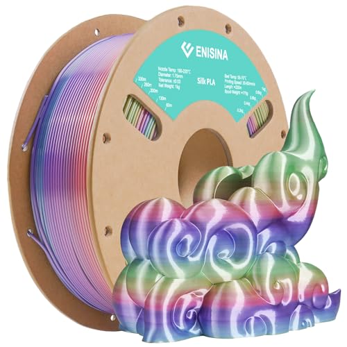 Silk PLA Filament 1,75 mm, Enisina Silk Rainbow PLA Filament d'imprimante 3D,Précision dimensionnelle +/- 0,03 mmï¼1 kg 8 Silk PLA Filament 1,75 mm, Enisina Silk Rainbow PLA Filament d'imprimante 3D,Précision dimensionnelle +/- 0,03 mmï¼1 kg