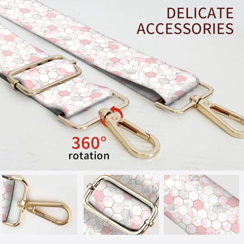 Image of Purse Strap Replacement Crossbody, 3.8cm Wide Shoulder Strap Adjustable Replacement Belt Gold Buckle