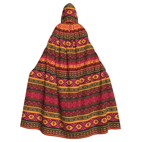 POEZJZW Poncho con capucha de arte popular mexicano, bohemio, para Halloween, para mujer, hombre, fiesta de disfraces de cosplay