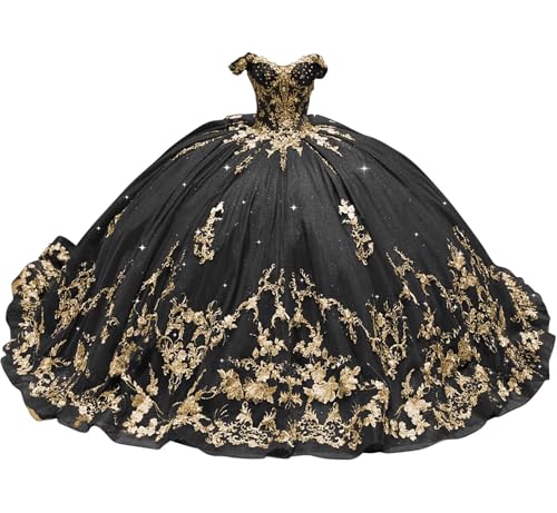 black lace and gold dress Mouccy Sparkly Quinceanera Dresses Tulle Ball Gown Print:Burro Brown Different Types of Wedding Green Corsets