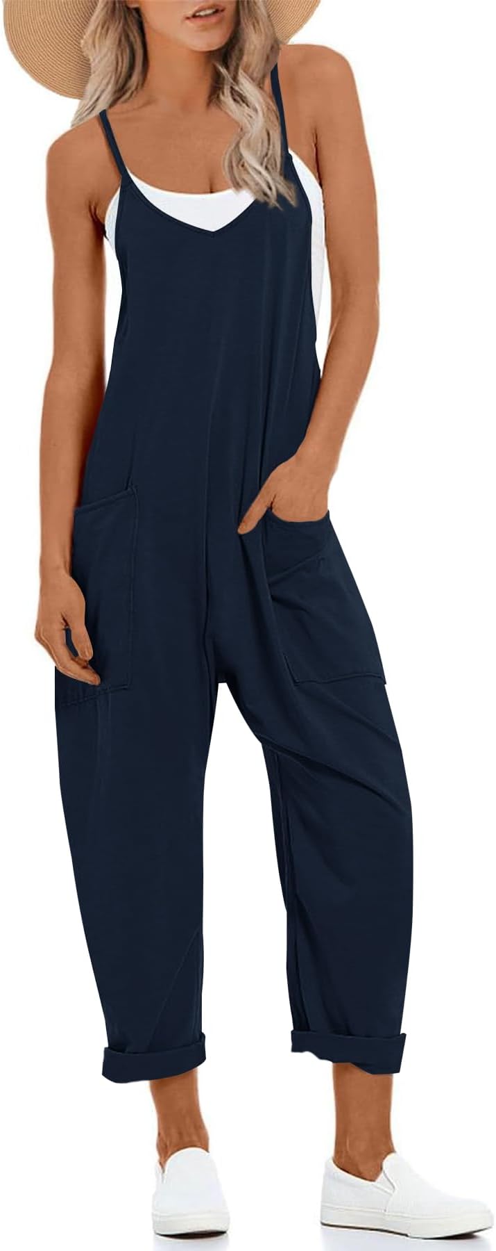 Jumpsuits for Women Casual Summer Outfits Jumpers Adjustable Strap Rompers Beach Vacation Trendy Harem Overalls 2026