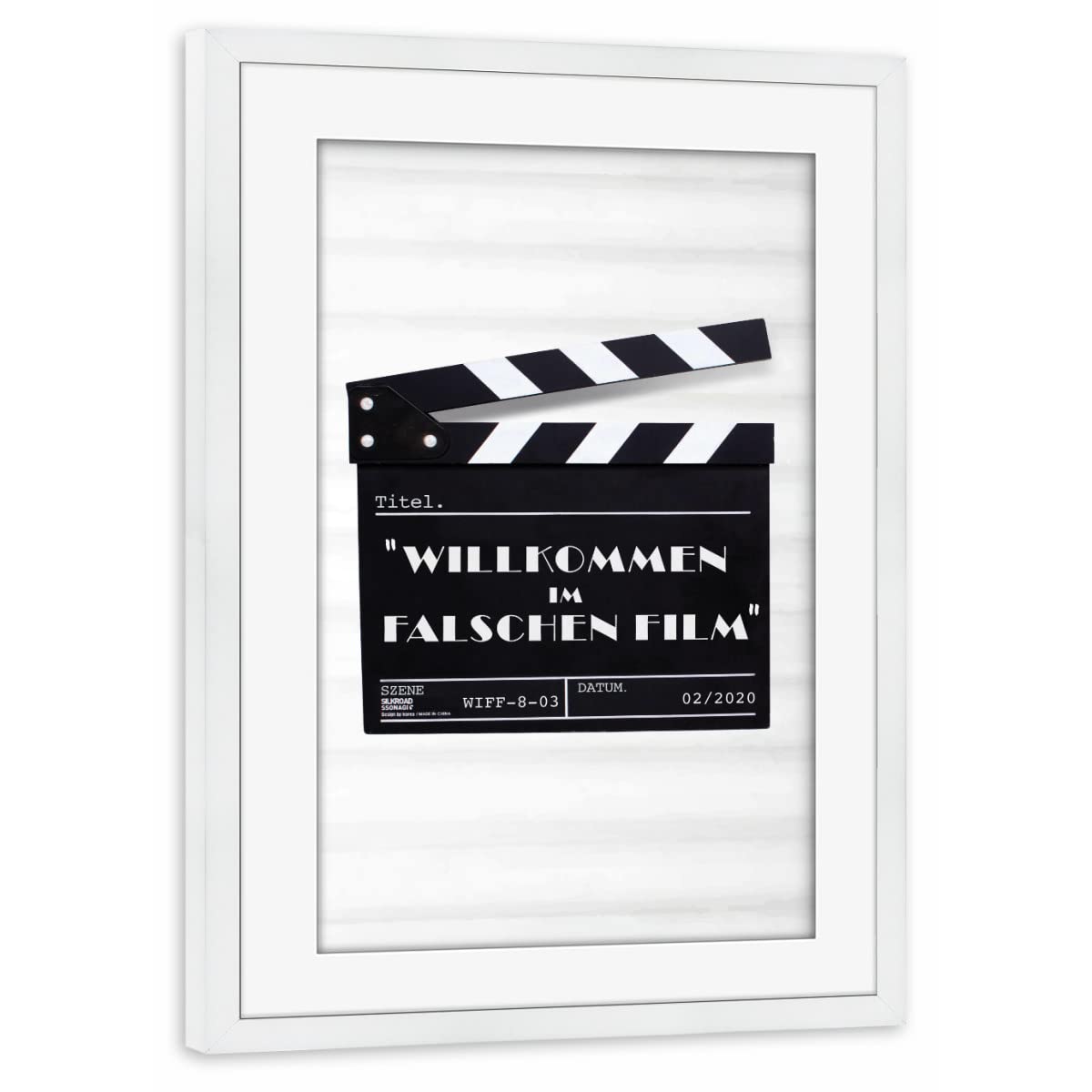 artboxONE Poster mit Rahmen weiß 30x20 cm Im Film Regieklappe von AB1 Edition - gerahmtes Poster