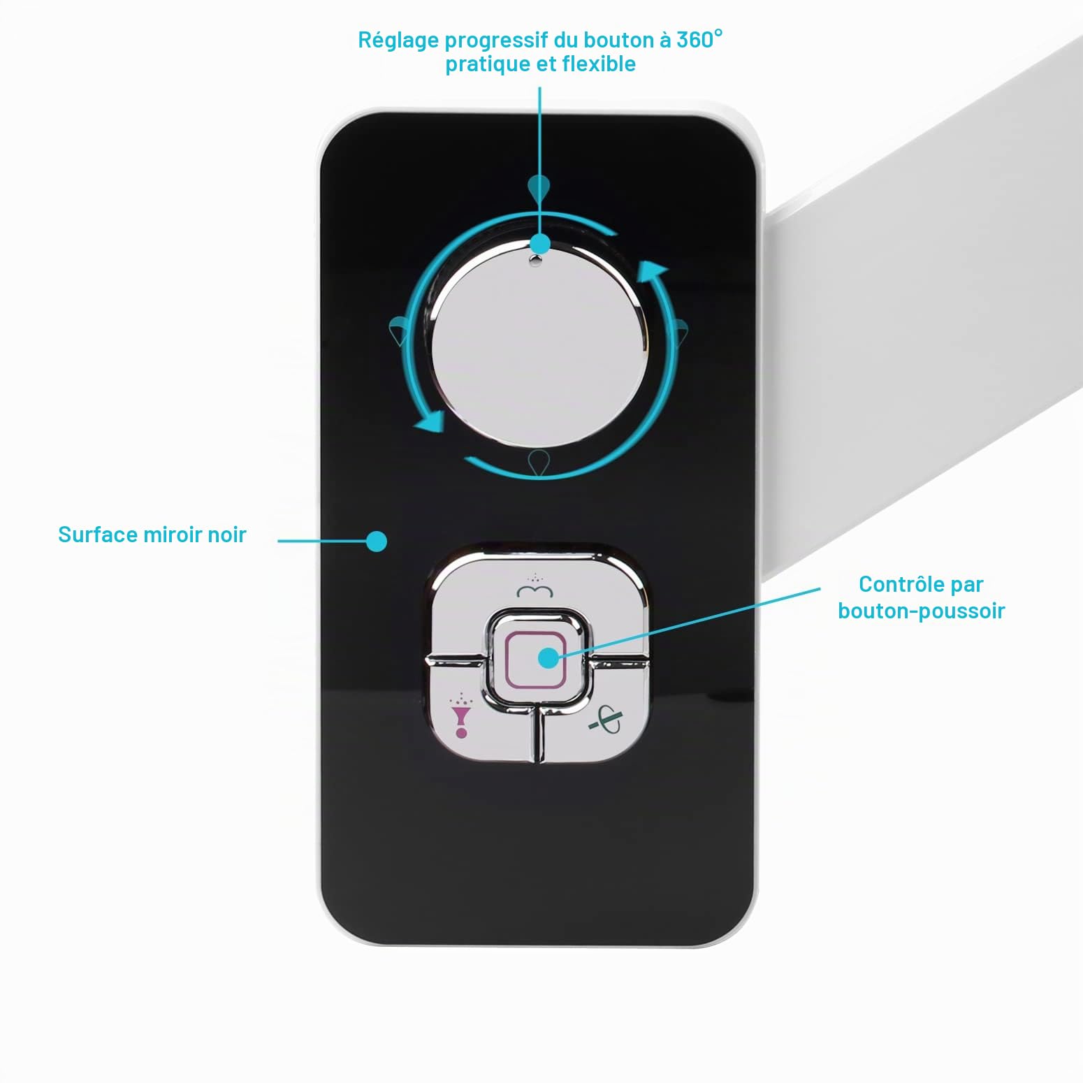 Pulvérisateur Bidet Non Électrique AVEC Double Bus RésostadesToyeuses - Nettoyage Avant et Arrière - Bouton Poussoir Réglable Pour Eau
