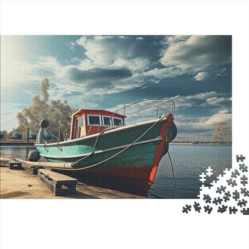 Puzzle 1000 pièces en bois bateau : jeu d'intelligence de qualité supérieure