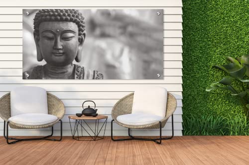 Cryptonite Acrylic Glass Modern Wall Art, Buddha Statue - Religion Series - Interior Design - Acrylic Wall Art - Picture Photo Printing Artwork - Multiple Size Options (Wide 12"X 8" Height) #TOP1