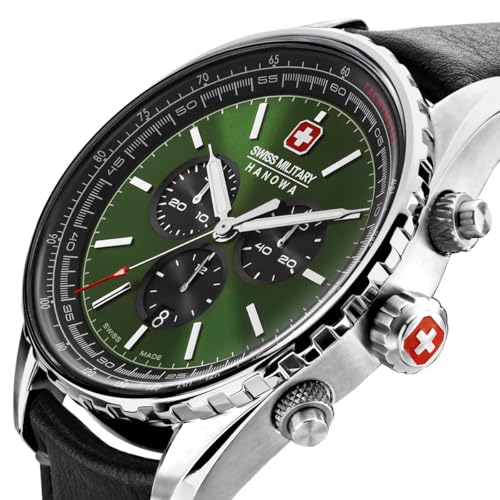 Image of Swiss Military Hanowa SMWGC0000302 - Swiss Made Round Silver Chronograph - Watch for Men