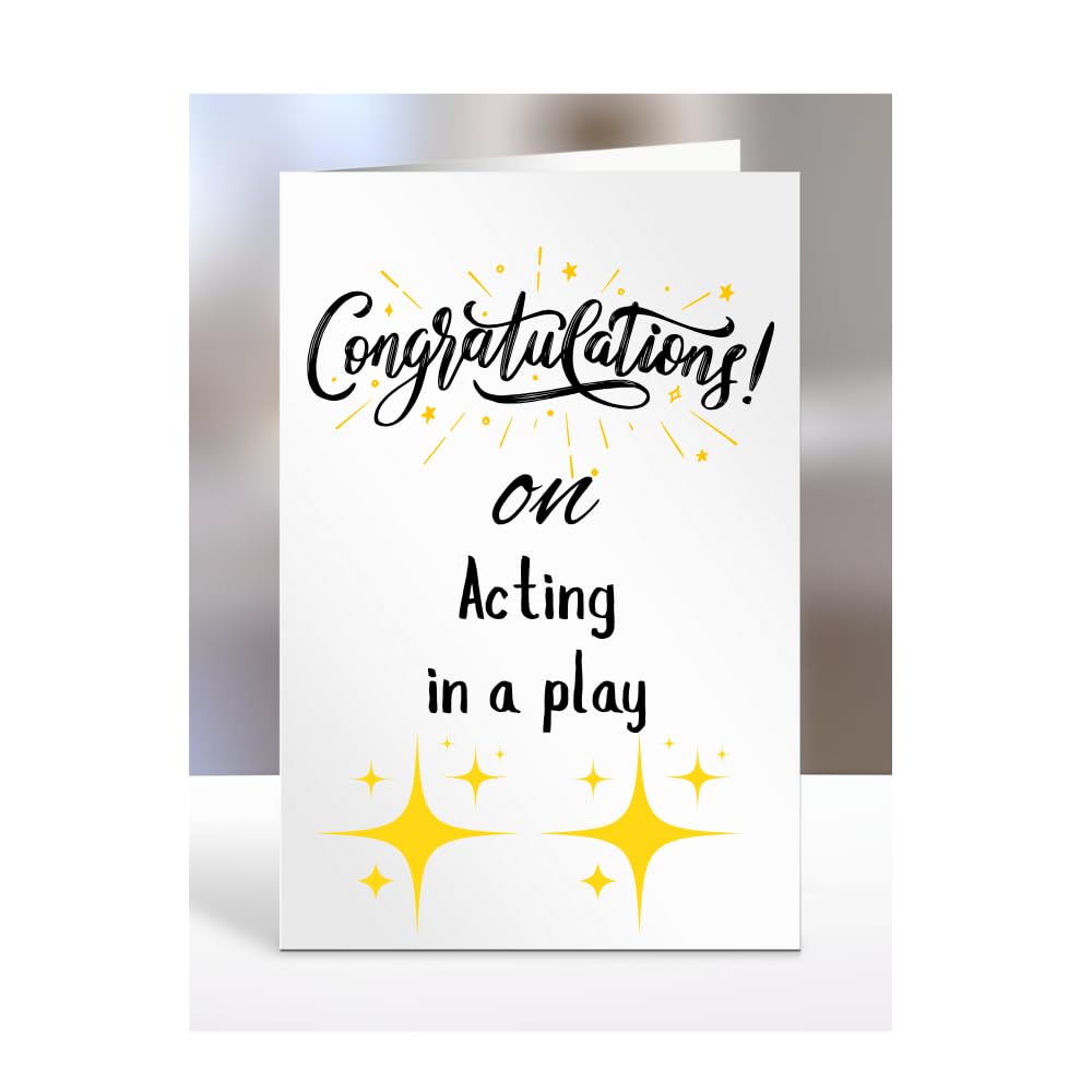Congratulations on Acting in a play Card, Gifts for Men or Women, Presents for Christmas, Greetings Card, Him, Her, Female, Male, A5-113_14 — image 1
