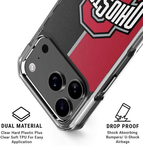 Skinit Phone Case Compatible with MagSafe iPhone 17 Pro Max - Officially Licensed Ohio State University OSU Buckeyes Split Design