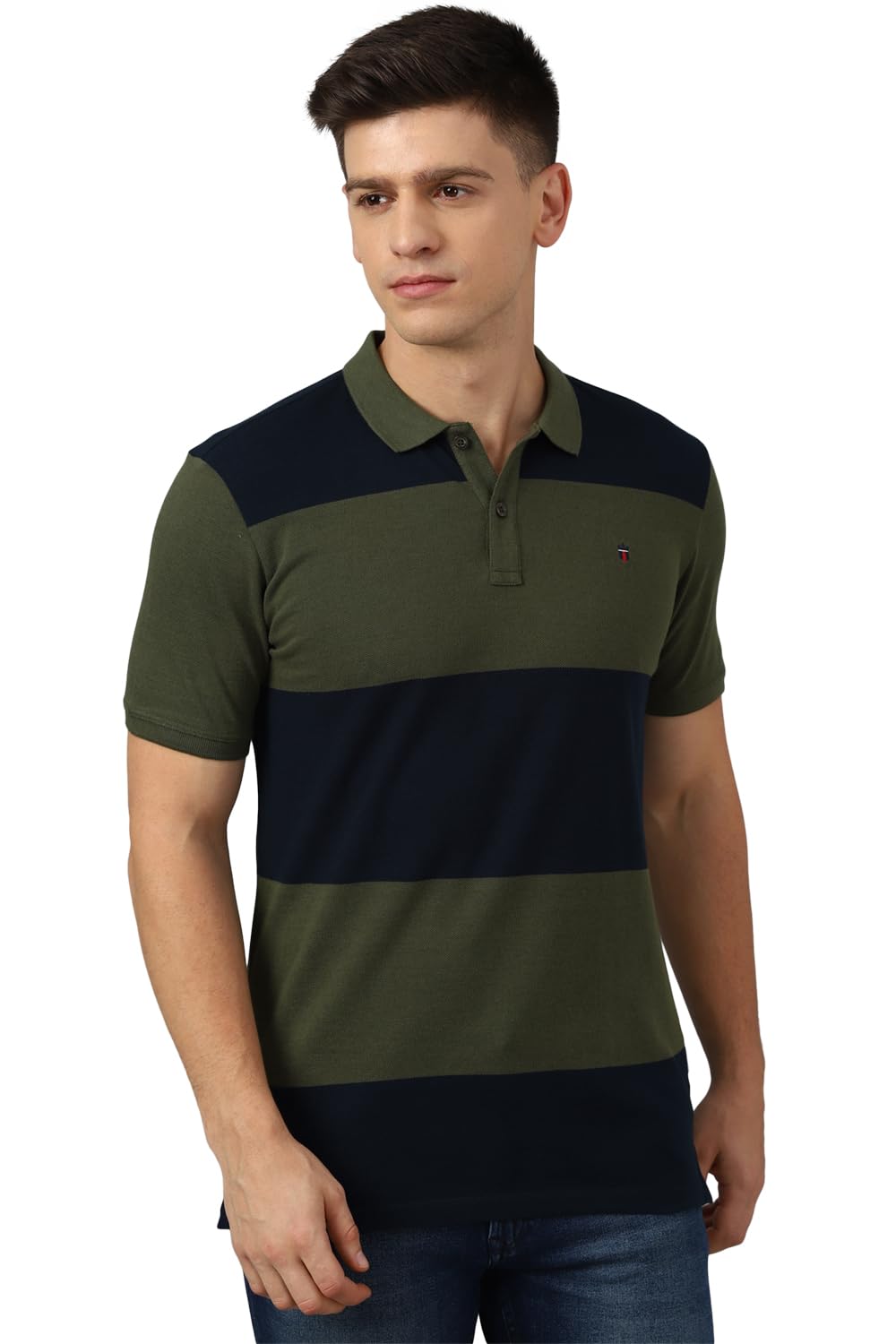 Louis PhilippeMen Cotton Premium Solid Polo T-Shirt Slim Fit with Color Fastness